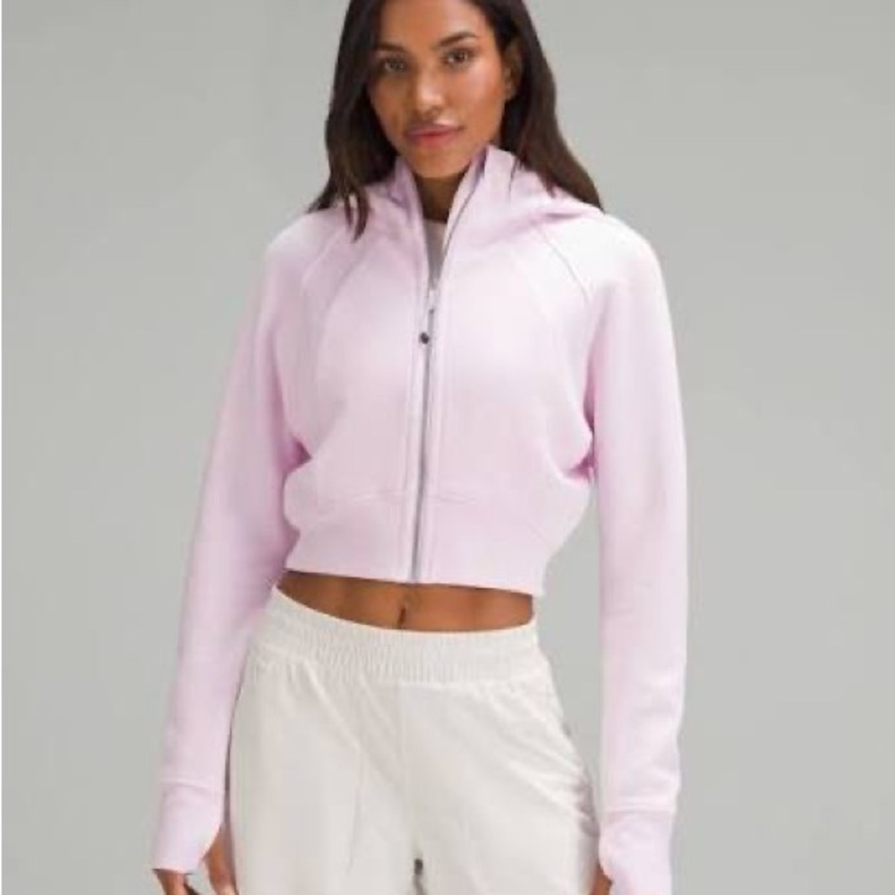 Lululemon Pink Cropped Scuba Zip up